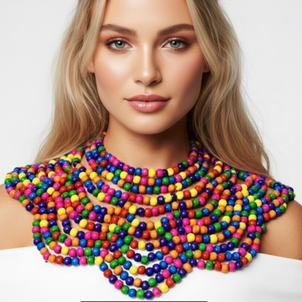✨NEW Colorful Beaded Bohemian eclectic Necklace
